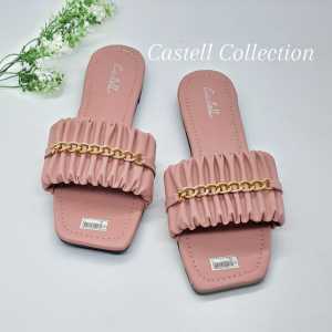 CASTELL- Sandal Wanita Teplek Terbaru Korea Slip On Sol Karet Lentur Tidak Licin Dan Anti Patah
