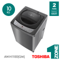 TOSHIBA 10kg Circular Air Intake Washing Machine - Model: AW-H1100GM , AWH1100. 