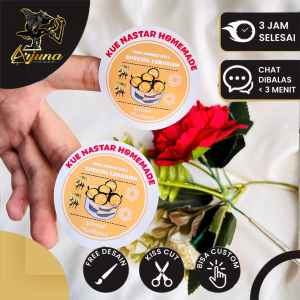 Sticker Toples Kue Kering Edisi Lebaran Stiker Cookies Bulat Chromo Free Desain Custom Uk. Kecil