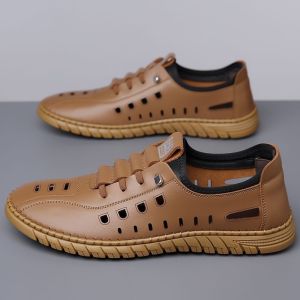 [Free Shipping] New Men’S Summer Shoes: Breathable Soft-Soled Fashionable Casual Shoes Comfortable And Simple Design With A Rubber Sole And Perforated Design
