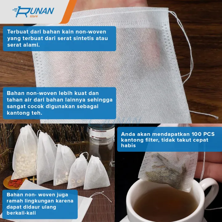 Kantung%20Teh%20Tea%20Bag%20Filter%20100pcs%20Saringan%20Teh%20Herbal%20Rempah%2012x16cm%20-%20Image%203