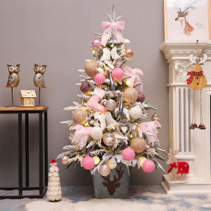 Christmas tree set pink snow tree set flocking luxury Christmas decorations Christmas tree