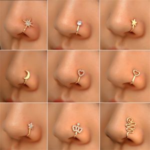 UUMIR Fashion Clip-on Nose Ring Crystal Nose Cuffs African Nose Cuff Nose Ring Cuffs Non-Piercing Clip-On Nose Ring