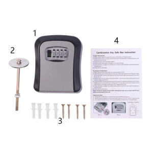 HOL High Capacity 4-Digit Combination Wall Mounted Key Storage Lock Box 5 Keys Capacity for House Keys or Car Keys