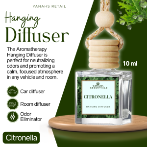 Citronella Scent Hanging Car Diffuser – 10ml Oil-Based Freshener