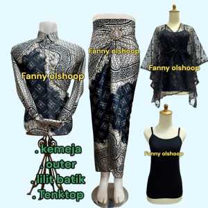 Baju Couple Kemeja Batik Pria Dan Rok Lilit Wanita Kemeja Kondangan Couple Terbaru gayor