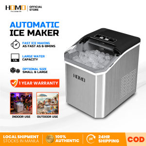 HOMO Stainless Steel Automatic Ice Maker Household Machine Portable Fast Ice Maker 12KG/24H