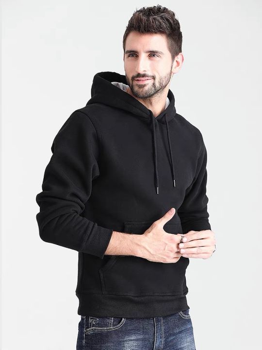 Plain black hoodie on sale jacket