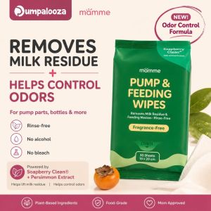 Mamme Pump & Feeding Wipes Fragrance-Free 30 Sheets | Breast Pump & Bottle Wipes | Soapberry Clean