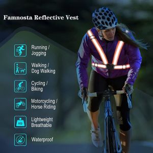 High Visibility Reflective Vest Adjustable Safety Vest for Night Cycling Jogging Hiking