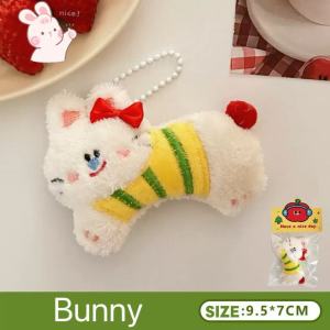Cute Shrimp Sushi Doll Car Keyring Bag Pendant Decor Accessories Sweet Kawaii Plush Keychain