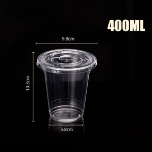 【50PCS】Plastic PP Y Cup PET w Lids SET (10oz 12oz 16oz 22oz) 95mm Milktea Plastic Cups