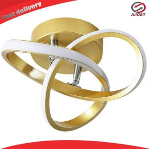 【Alloet】 Premium Acrylic Trefoil Ceiling Light 9.84 Inch Dimmable LED for Living Room and Hallway