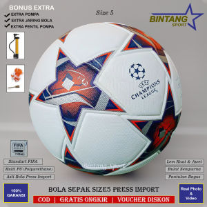 Bola Sepakbola Size 5 Original Import Model Press Mesin Bola Sepak Liga Champion 2023-2024
