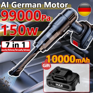 🔥With AI German motor and quality lithium battery🔥7 in 1 vacuum cleaner portable handy Buy 1 take 199000Pa/150W with 8 gifts 48Wh long endurance mini vacuum cleaner for car and home Wireless Cleaner Car Accessories Home Auto Robot multi-purpose vacuum
