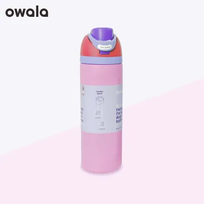 Bình nước Owala FreeSip có ống hút uống trực tiếp hai miệng uống dung tích lớn cao cấp tiện dụng chống rò rỉ làm bằng thép không gỉ dung tích 24oz/32oz.