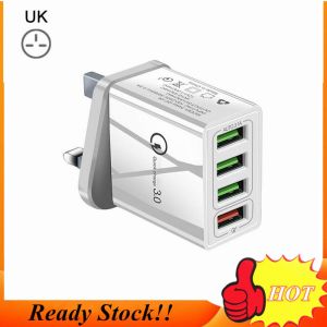 【STOK】TLEADER 4 USB Multi-port Fast Charger for Android QC 3.0 Power Adapter Travel Phone Universal Fast Charger Adaptor US / EU / UK