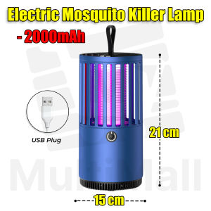 3rd Gen Electronic Mosquito Killer Lamp 2000 mah Battery - Blue | Mosquito Killer Lampl Anti Fly | Trap Bug | Electric Inhalation | Shock Mosquito | Lamp Insect Killer | Zapper USB Electric | Insect Repellent | Purple Light lamp | Mosquito Killer