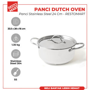 Dutch Oven Pro / Panci Oven 24 cm RESTOPAN by Supra Stainless 304 (1019059)
