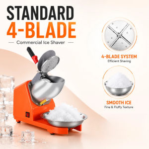 8 Blades Commercial Ice Crusher Heavy Duty Ice Shaving Machine for Home Stalls & Milk Tea Shop