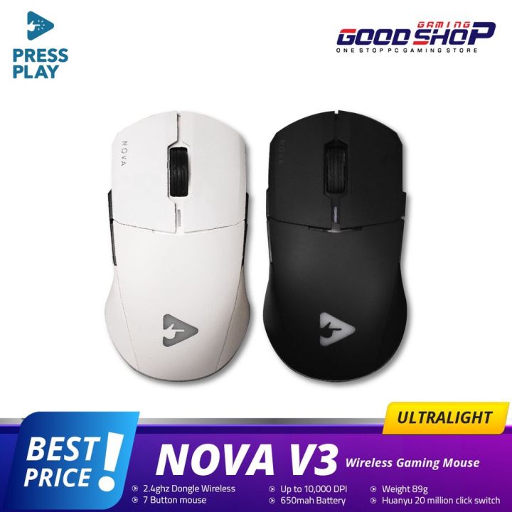 NOVA V3 Ultralight Wireless Gaming Mouse 2.4ghz by Press Play