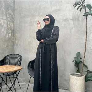 [ Nitaranz ] Abaya Dubai Clara New Arrival Free Belt