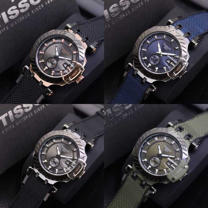 Jam Tangan Pria Tissot Strap Rubber Dm4.5cm Detik Bawah Tanggal