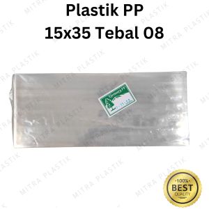 Plastik PP 15x35 Tebal 08 cap Bening Kantong Plastik Snack Keripik Tebal Transparan