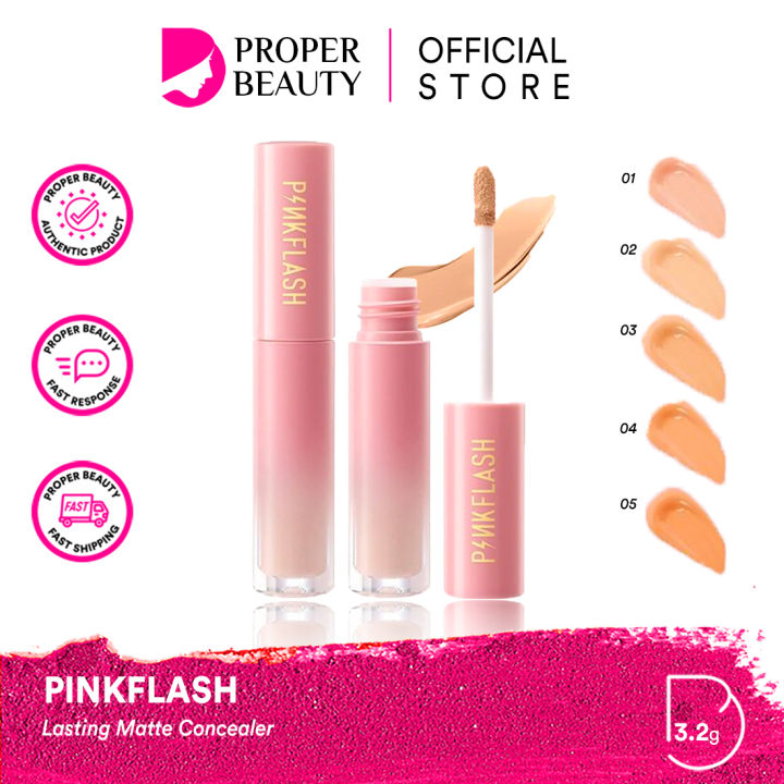 PINKFLASH Lasting Matte Concealer China / Lipcream Glossy Lipgloss Silky Velvet Lip Cream Lipstick Cheek Duo Tint Watery Glam Eyeliner Brush Mascara Eyebrow Pencil Blush On Contour Foundation Loose Pressed Powder Highlighter Blender Palette Puff Indonesia