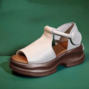 [Free Shipping] New Spring And Summer Fashion Thick-Soled Height-Increasing WomenS Sandals With Soft Soles And Versatile One-Strap Design