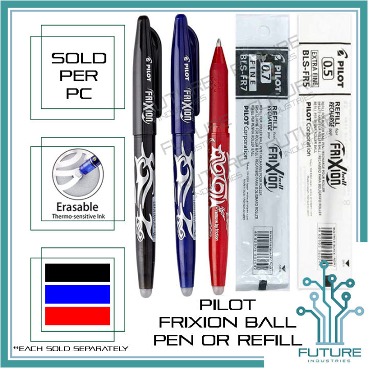 Pilot Frixion Erasable Gel Ink Rollerball Pen Fine 0.7mm Blue Each