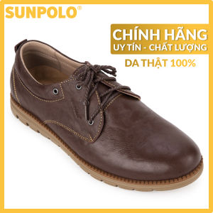 Giày Nam Da Bò SUNPOLO CS4060 (Nâu đỏ)