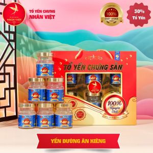 Hộp Quà 6 Hũ Yến Sào Chưng Đường Kiêng Nhân Việt 30% Yến Hũ 70ml
