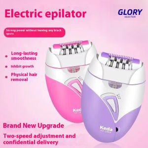 Kemei USB Rechargeable Epilator For Women- Cordless Hair Removal Device For Face/Body Braun-Style Rotary Cutter Painless Electric Shaver & Depilator Whole Body Use