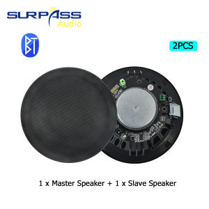 2pcs 6inch Bluetooth Ceiling Speaker Home Theater Surround Sound PA System Public Address System In-Wall Loudspeaker for shops families park