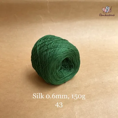 Cuộn sợi 100% Silk 0.6mm 150g Chou.ihandmade đan móc áo váy khăn