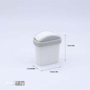 [Childhood MS] 1pcs Mini lật Bìa Thùng rác có thể Thùng rác thu nhỏ Đồ chơi mô hình cảnh Nhà búp bê phụ kiện mô phỏng Mini chất thải bin