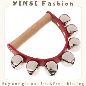 YINSI Handbell Hand Bells With 5pcs 7pcs Jingle Bells Wood Handle Musical Instrument Bell Toy Gift For School Music Class Home Daycare