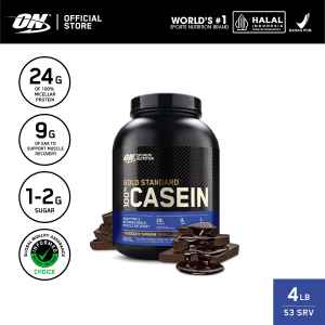 Optimum Nutrition Gold Standard Casein Protein 4 lbs - Susu Protein / Suplemen / Gym / Zinc / Magnesium
