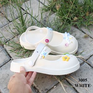 Sandal Karet Wanita Korean Import Style (+Aksesoris) Import W3005 Sandal Baim Kekinian Sandal Kodok Wanita Lucu Import