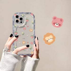 (Lokal) Casing hp Vivo Y18 Y03 y28 Y17S Y27S Y36 Y20 Y02A Y02T Y35 Y11 Y17 Y16 Y21 Y15 Y12 Y30i Y22 Y15s Y20s Y22s Y21A Y12i Y21s Y15A Y33s Y31 Y51 Y91C Y91 Cartoon Bear and Pretty Butterfly 3D Soft Wave Edge TPU Phone Case Cover PengAo