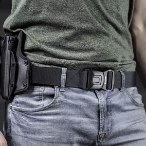 Tactical Belt 1200D Nylon Stretch Casual Belt with Metal Quick Release Buckle