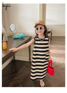 kyiibaby Children fashionable Summer girls Korean version of striped vest dress kybb173
