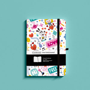 Puppy Lovely Dotted Journal kulit elastik Band Hard Cover A5 160gsm Bujo Dot Grid Notebook