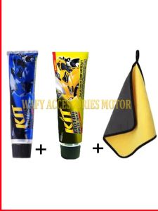 Paket isi 3 - Kit Paste Wax Biru 60 Gram + Kit Paste Wax Kuning 60 Gram + Kain Lap Microfiber