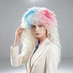 TEWUB 1Pcs/Set Funny Long Wavy Wig Fashionable Fluffy Party Costume Wig Disco Heat Resistant Halloween Wig Props Role-Playing
