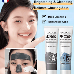 Azelaic Acid Salicylic Acid Mask Black White Pore Clay Mask Moisturizing Applicator