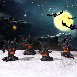 JIANZ Handmade Simulation Tree Spirit Ornaments DIY Resin Crafts Ghost Stake Ornaments Scary Cartoon Tree Spirit Miniatures Garden