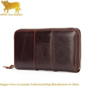 Royal Bagger Long Wallets For Men Genuine Cow Leather Fashion Clutch Bags Handbag Business Man Retro Wallet Phone Pocket Pouch Card Holders