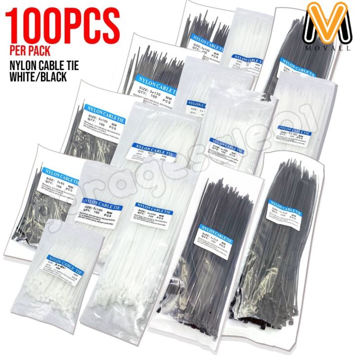 100pcs Multipurpose Nylon Cable Tie Self Locking Zip Ties Cable Strap ...